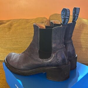 Blue Fluevog Nap Boots